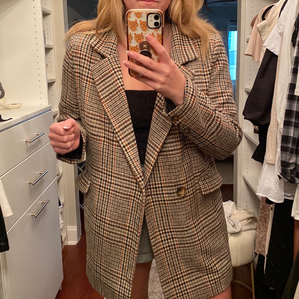Double Icon Plaid Blazer